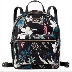 Kate Spade ♠️ Floral Mini Backpack Black Botanical